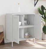 VidaXL Dressoir 68x39x79 cm staal wit