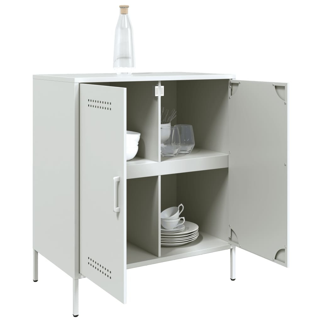 VidaXL Dressoir 68x39x79 cm staal wit