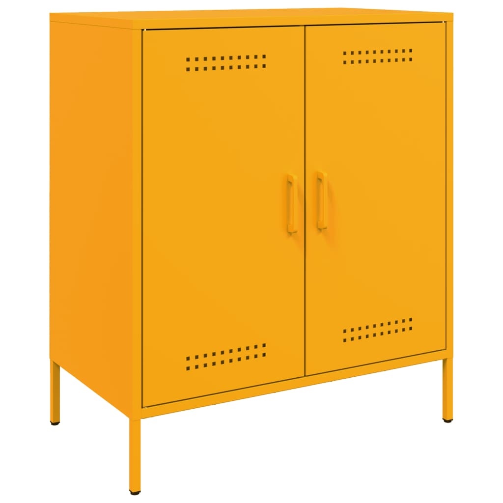 VidaXL Dressoir 68x39x79 cm staal mosterdgeel