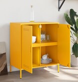 VidaXL Dressoir 68x39x79 cm staal mosterdgeel