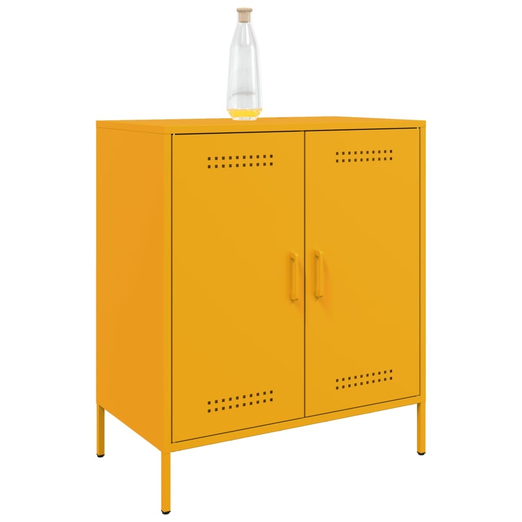 VidaXL Dressoir 68x39x79 cm staal mosterdgeel