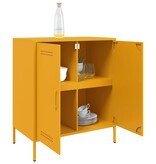 VidaXL Dressoir 68x39x79 cm staal mosterdgeel