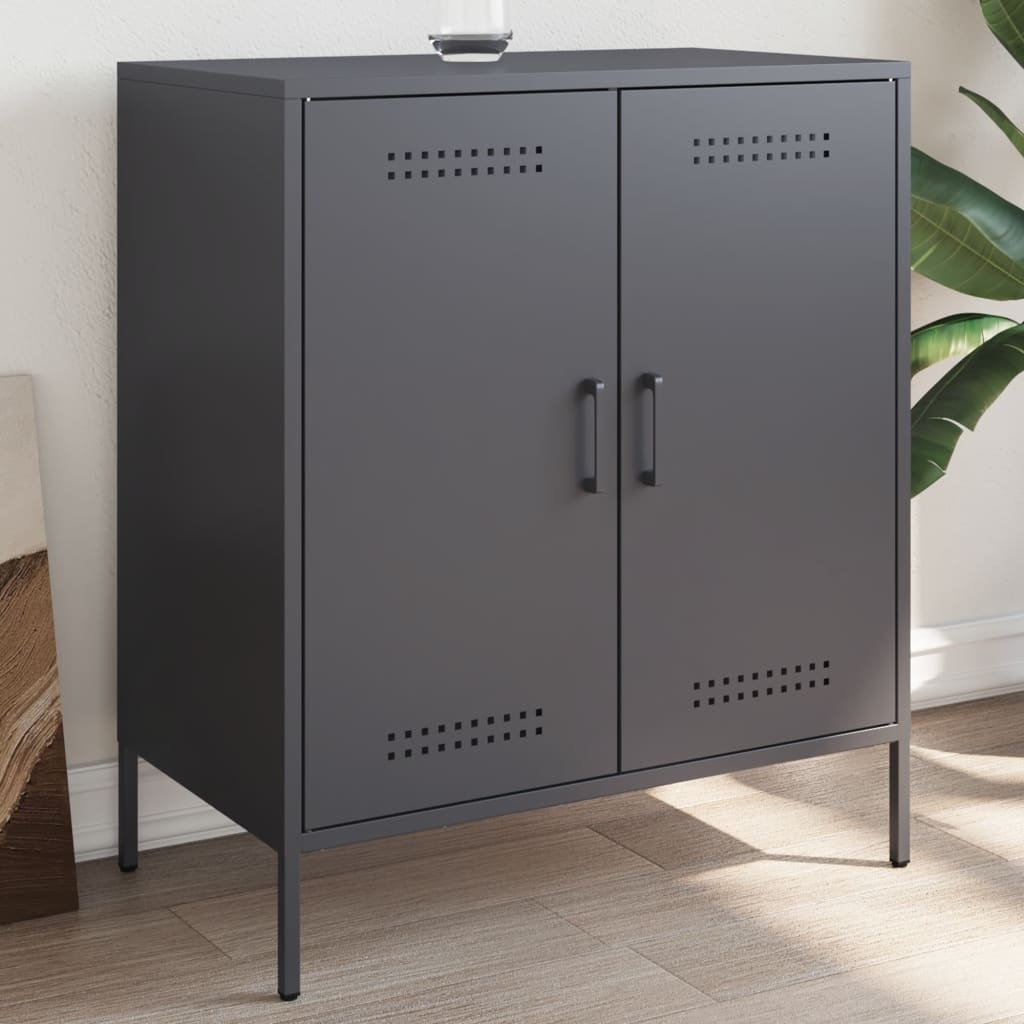 VidaXL Dressoir 68x39x79 cm staal antracietkleurig