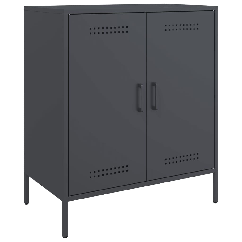 VidaXL Dressoir 68x39x79 cm staal antracietkleurig