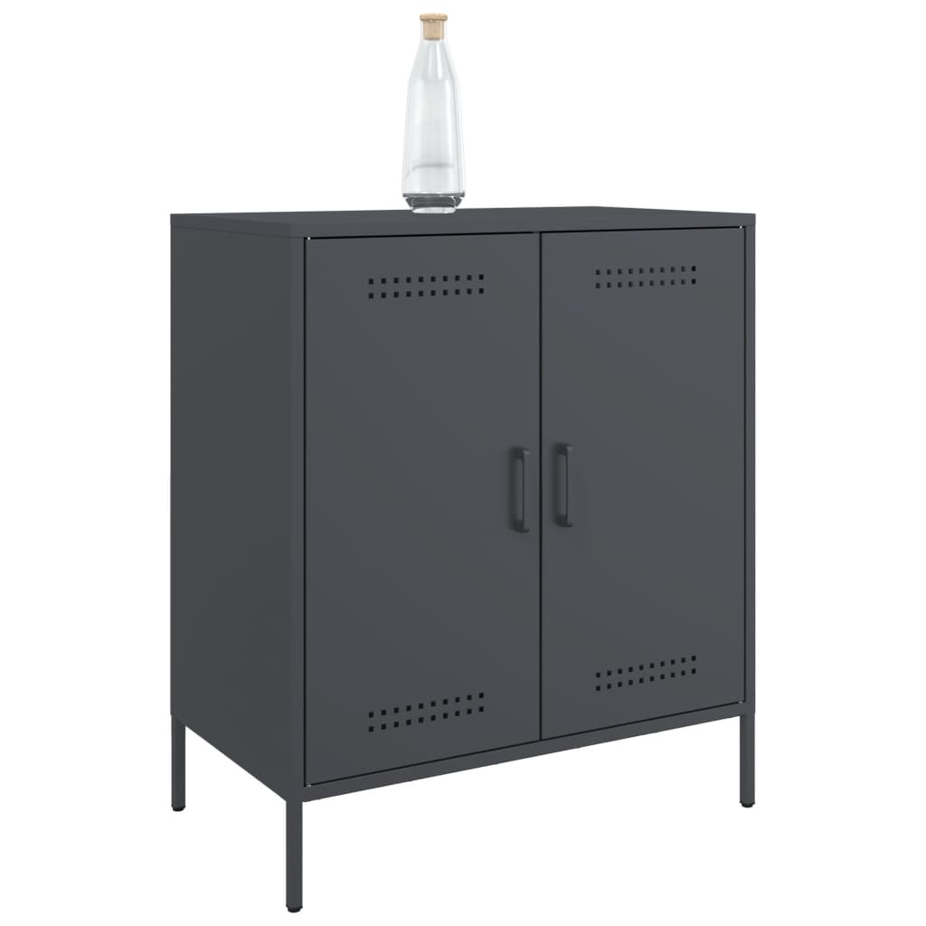 VidaXL Dressoir 68x39x79 cm staal antracietkleurig