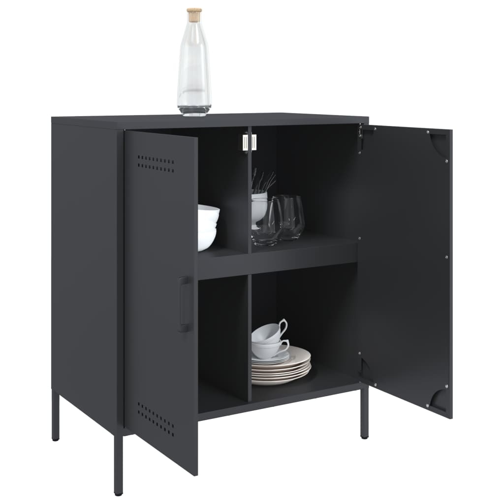 VidaXL Dressoir 68x39x79 cm staal antracietkleurig