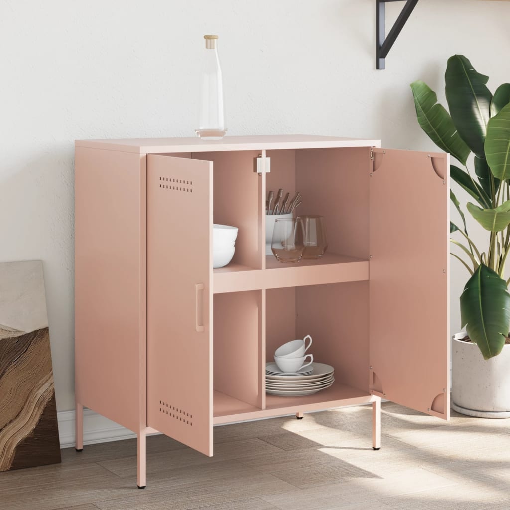 VidaXL Dressoir 68x39x79 cm staal roze