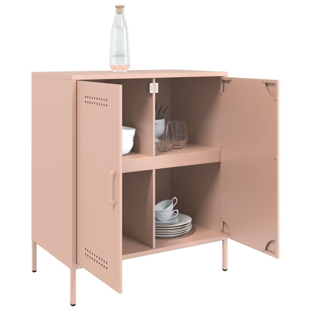 VidaXL Dressoir 68x39x79 cm staal roze