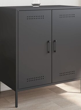 VidaXL Dressoir 68x39x79 cm staal zwart
