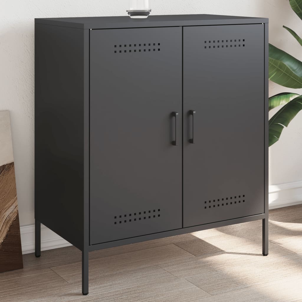 VidaXL Dressoir 68x39x79 cm staal zwart