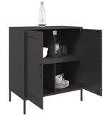 VidaXL Dressoir 68x39x79 cm staal zwart