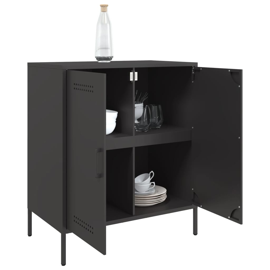 VidaXL Dressoir 68x39x79 cm staal zwart