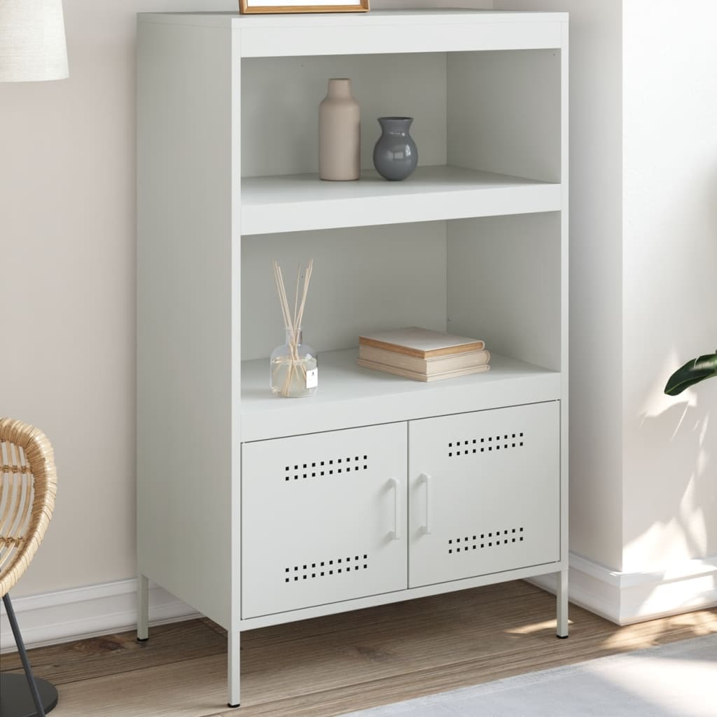 VidaXL Hoge kast 68x39x113 cm staal wit