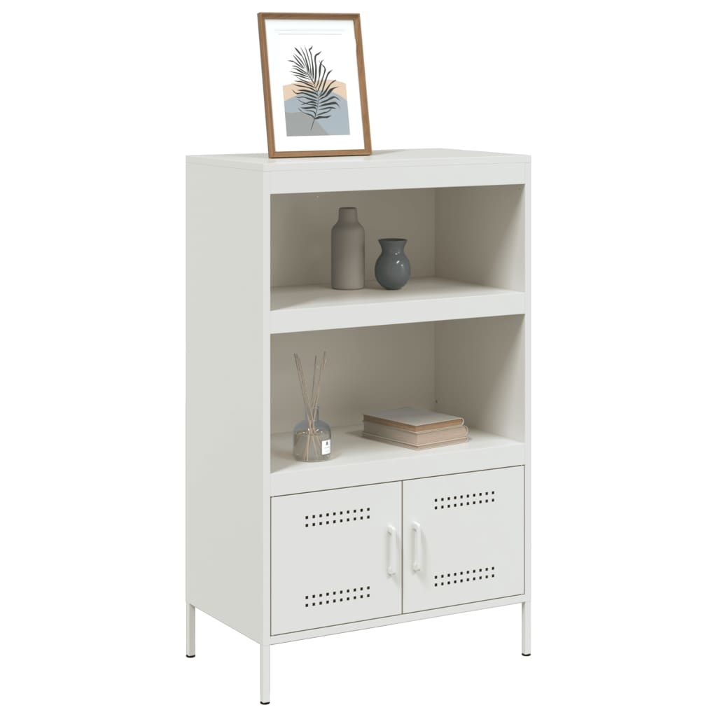 VidaXL Hoge kast 68x39x113 cm staal wit