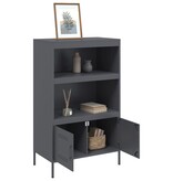 VidaXL Hoge kast 68x39x113 cm staal antracietkleurig