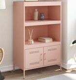VidaXL Hoge kast 68x39x113 cm staal roze