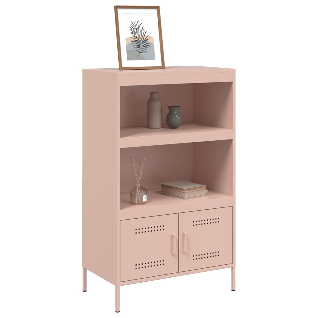 VidaXL Hoge kast 68x39x113 cm staal roze