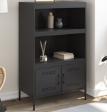 VidaXL Hoge kast 68x39x113 cm staal zwart