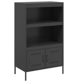 VidaXL Hoge kast 68x39x113 cm staal zwart