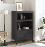 VidaXL Hoge kast 68x39x113 cm staal zwart