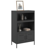 VidaXL Hoge kast 68x39x113 cm staal zwart