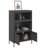VidaXL Hoge kast 68x39x113 cm staal zwart