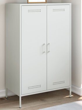 VidaXL Hoge kast 68x39x113 cm staal wit