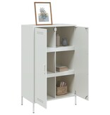 VidaXL Hoge kast 68x39x113 cm staal wit