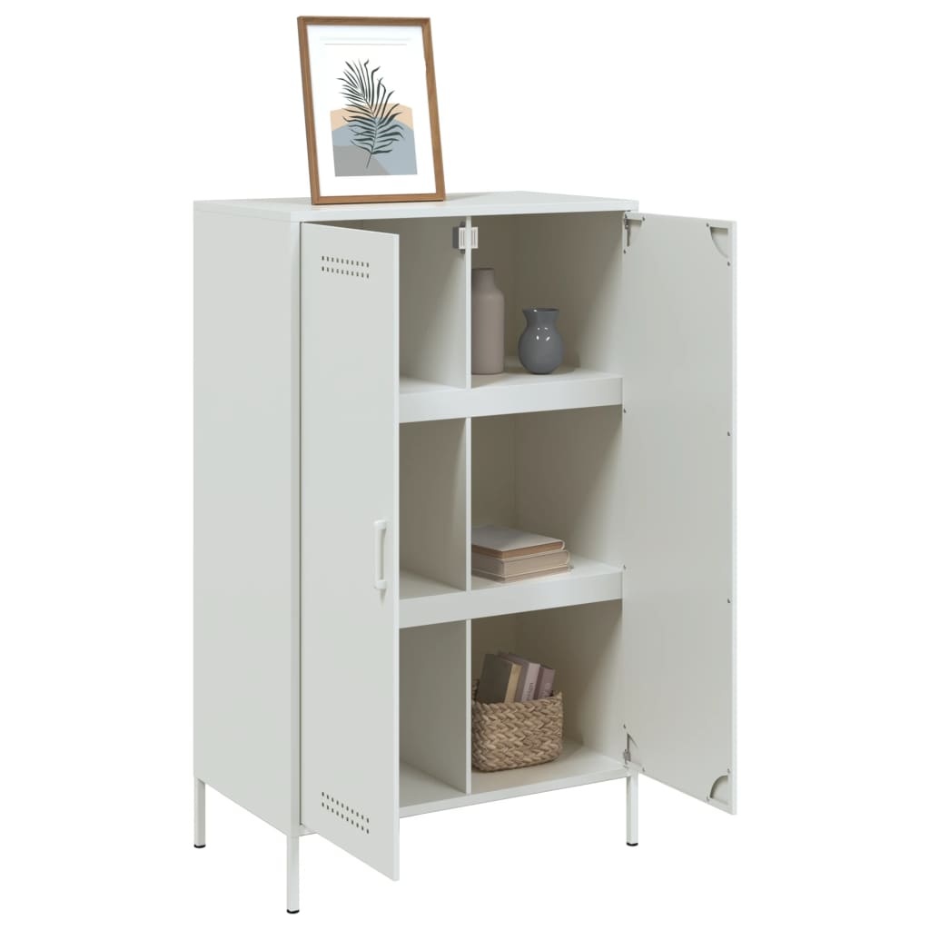 VidaXL Hoge kast 68x39x113 cm staal wit