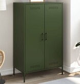 VidaXL Hoge kast 68x39x113 cm staal olijfgroen
