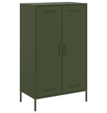 VidaXL Hoge kast 68x39x113 cm staal olijfgroen