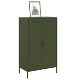 VidaXL Hoge kast 68x39x113 cm staal olijfgroen