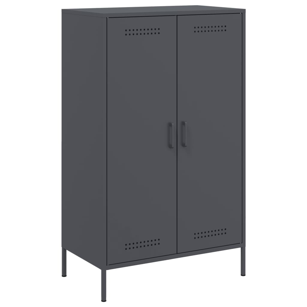 VidaXL Hoge kast 68x39x113 cm staal antracietkleurig