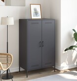 VidaXL Hoge kast 68x39x113 cm staal antracietkleurig
