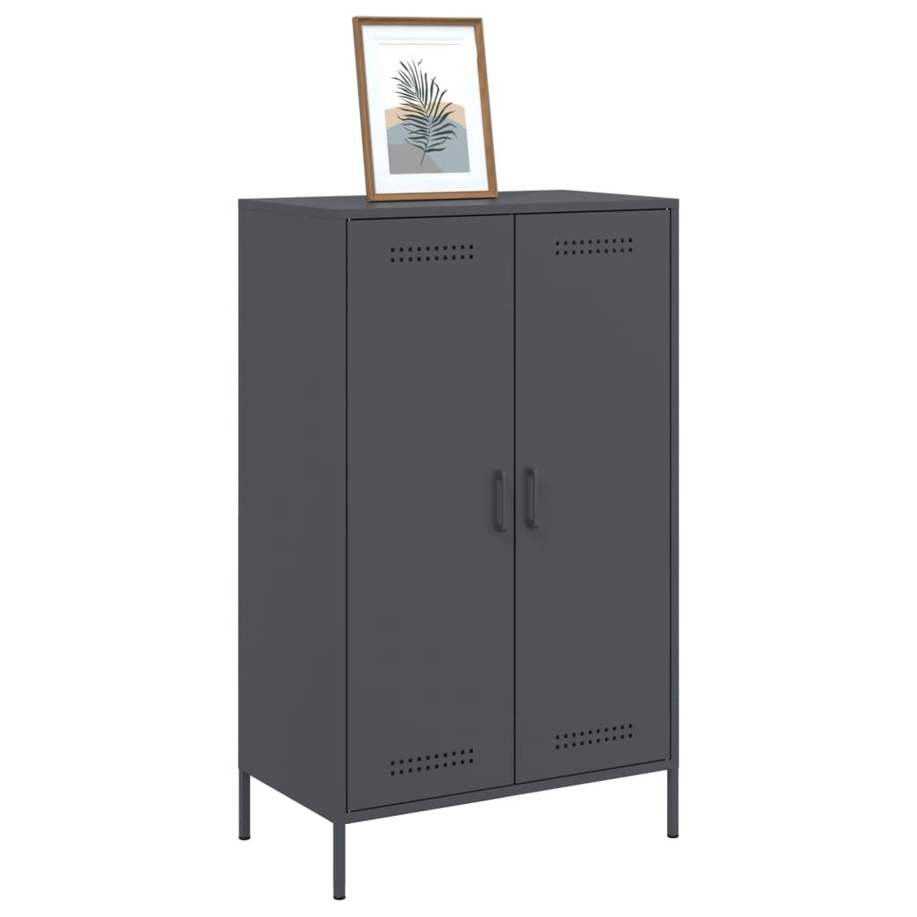 VidaXL Hoge kast 68x39x113 cm staal antracietkleurig