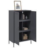 VidaXL Hoge kast 68x39x113 cm staal antracietkleurig