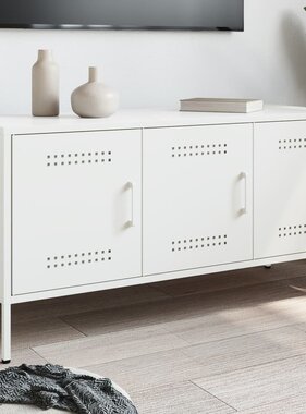 VidaXL Tv-meubel 100,5x39x50,5 cm staal wit