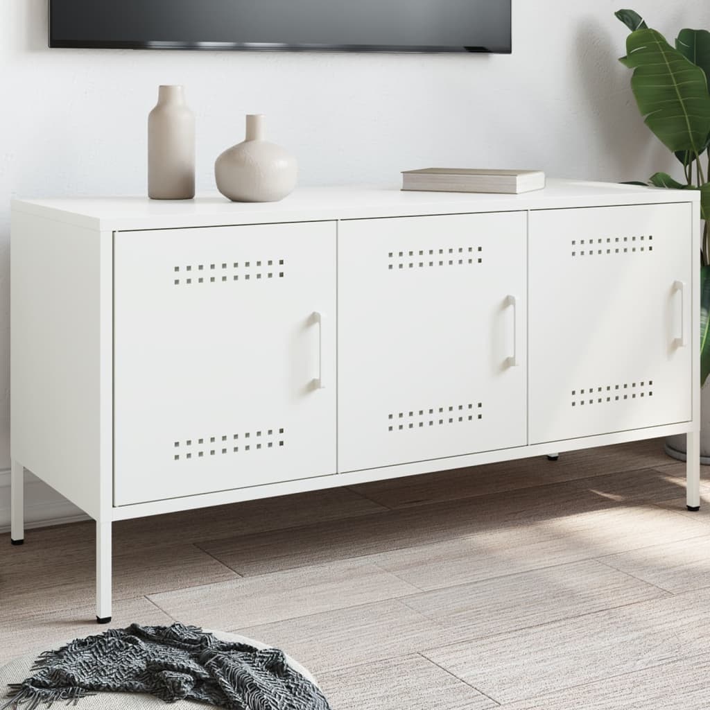 VidaXL Tv-meubel 100,5x39x50,5 cm staal wit