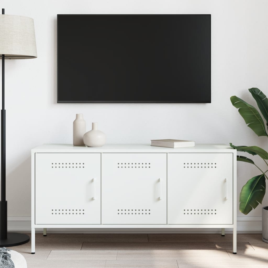VidaXL Tv-meubel 100,5x39x50,5 cm staal wit