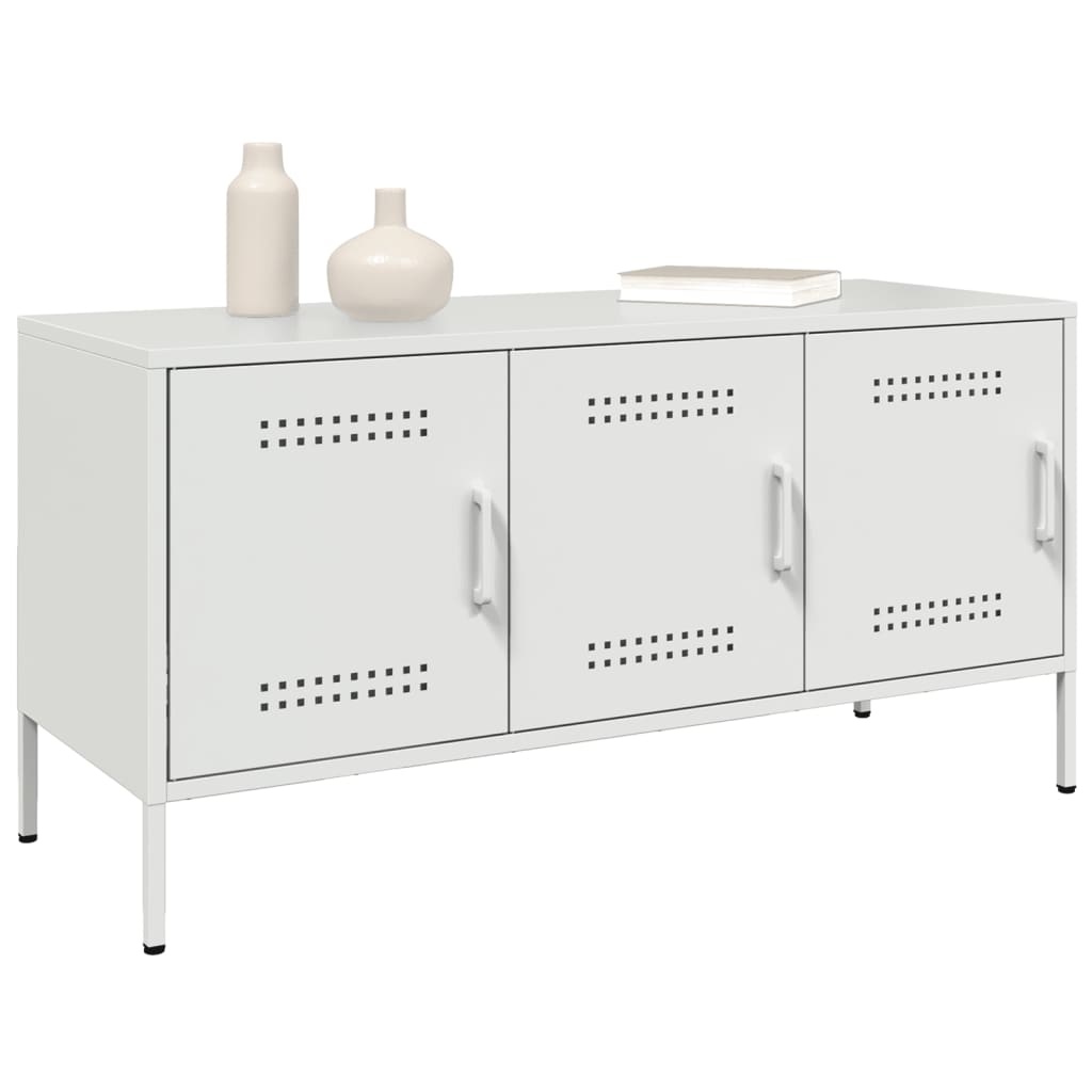 VidaXL Tv-meubel 100,5x39x50,5 cm staal wit