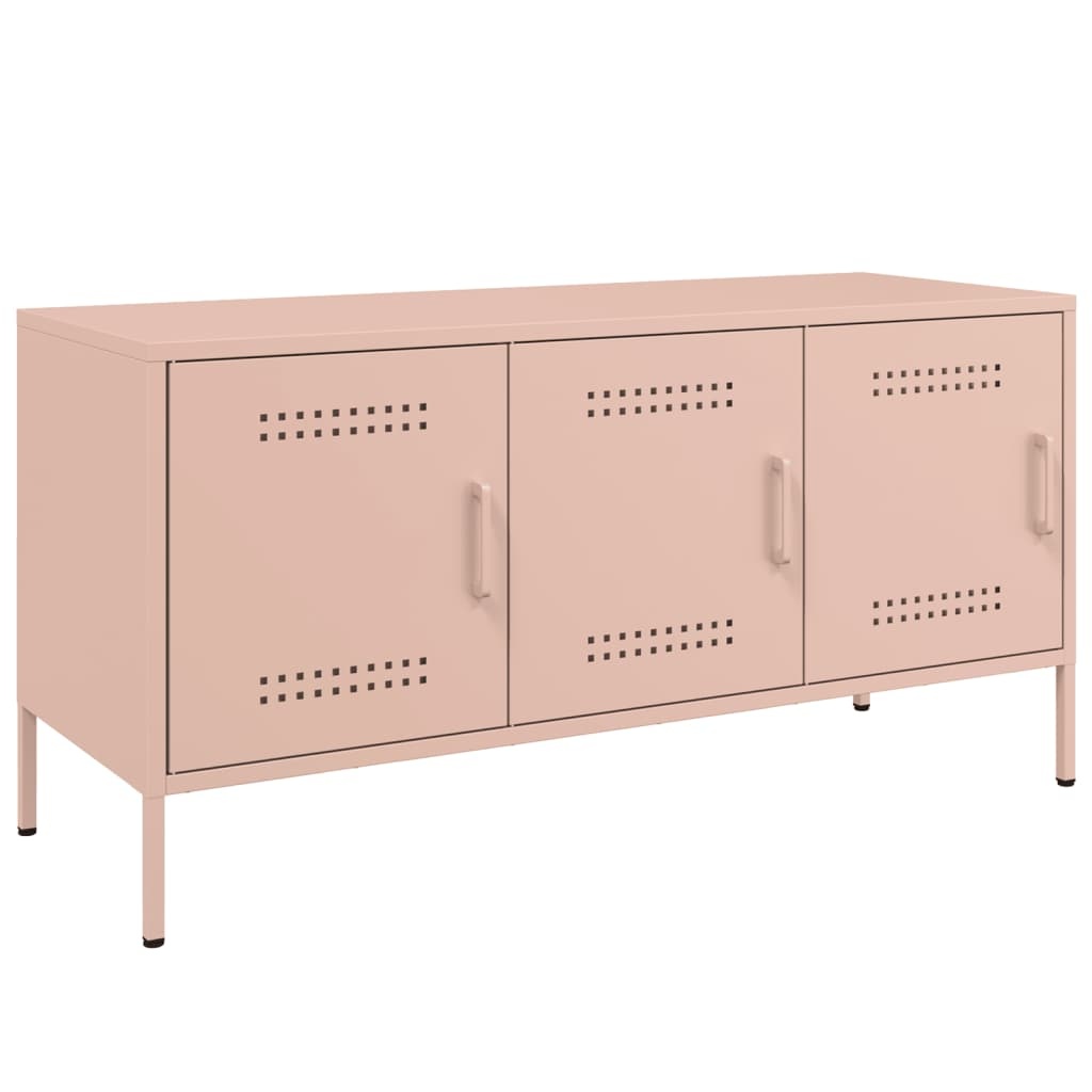 VidaXL Tv-meubel 100,5x39x50,5 cm staal roze