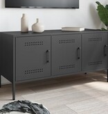VidaXL Tv-meubel 100,5x39x50,5 cm staal zwart