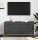 VidaXL Tv-meubel 100,5x39x50,5 cm staal zwart