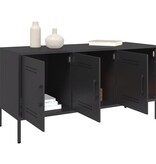 VidaXL Tv-meubel 100,5x39x50,5 cm staal zwart