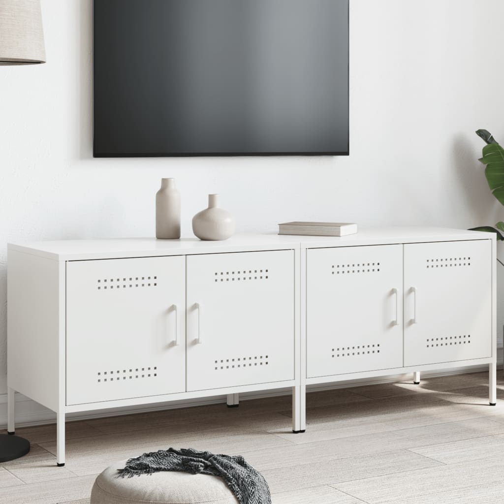 VidaXL Tv-meubelen 2 st 68x39x50,5 cm staal wit