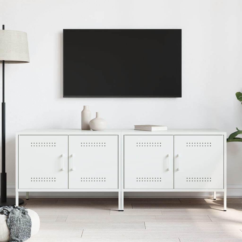 VidaXL Tv-meubelen 2 st 68x39x50,5 cm staal wit