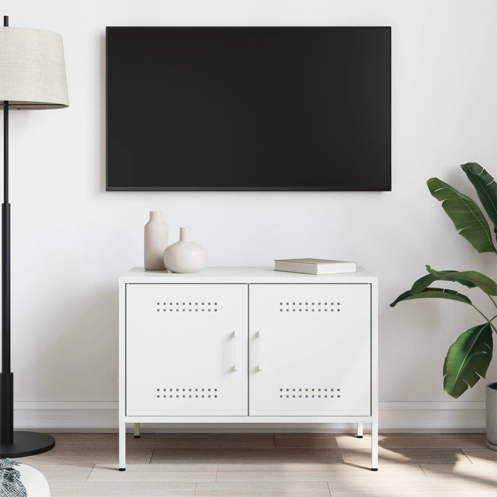 VidaXL Tv-meubel 68x39x50,5 cm staal wit