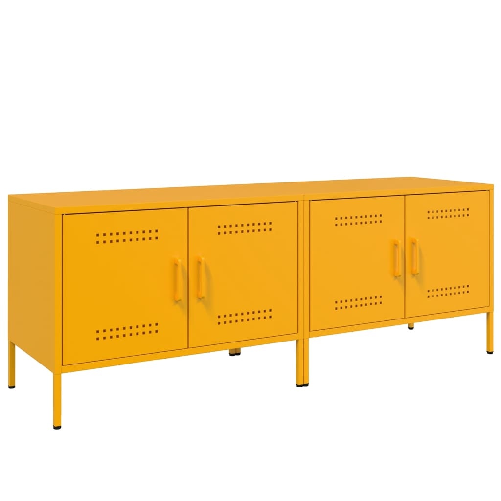 VidaXL Tv-meubelen 2 st 68x39x50,5 cm staal mosterdgeel