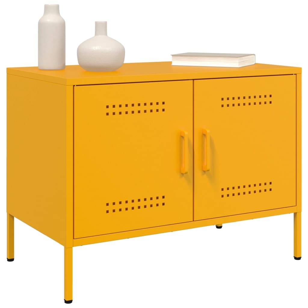 VidaXL Tv-meubelen 2 st 68x39x50,5 cm staal mosterdgeel