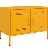 VidaXL Tv-meubel 68x39x50,5 cm staal mosterdgeel